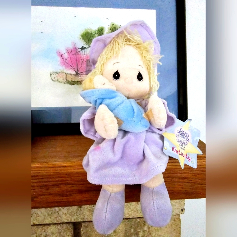 Precious moments Tinder tails plush doll 1999 vintage Nativity Mary baby Jesus